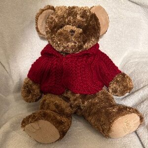 Vintage Godiva Brown Teddy Bear with Red Sweater 2004